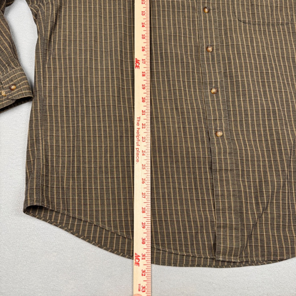 Brooks Brothers 346 Mens XL Brown Plaid Cotton Wool Flannel Button Down Shirt - Picture 7 of 8